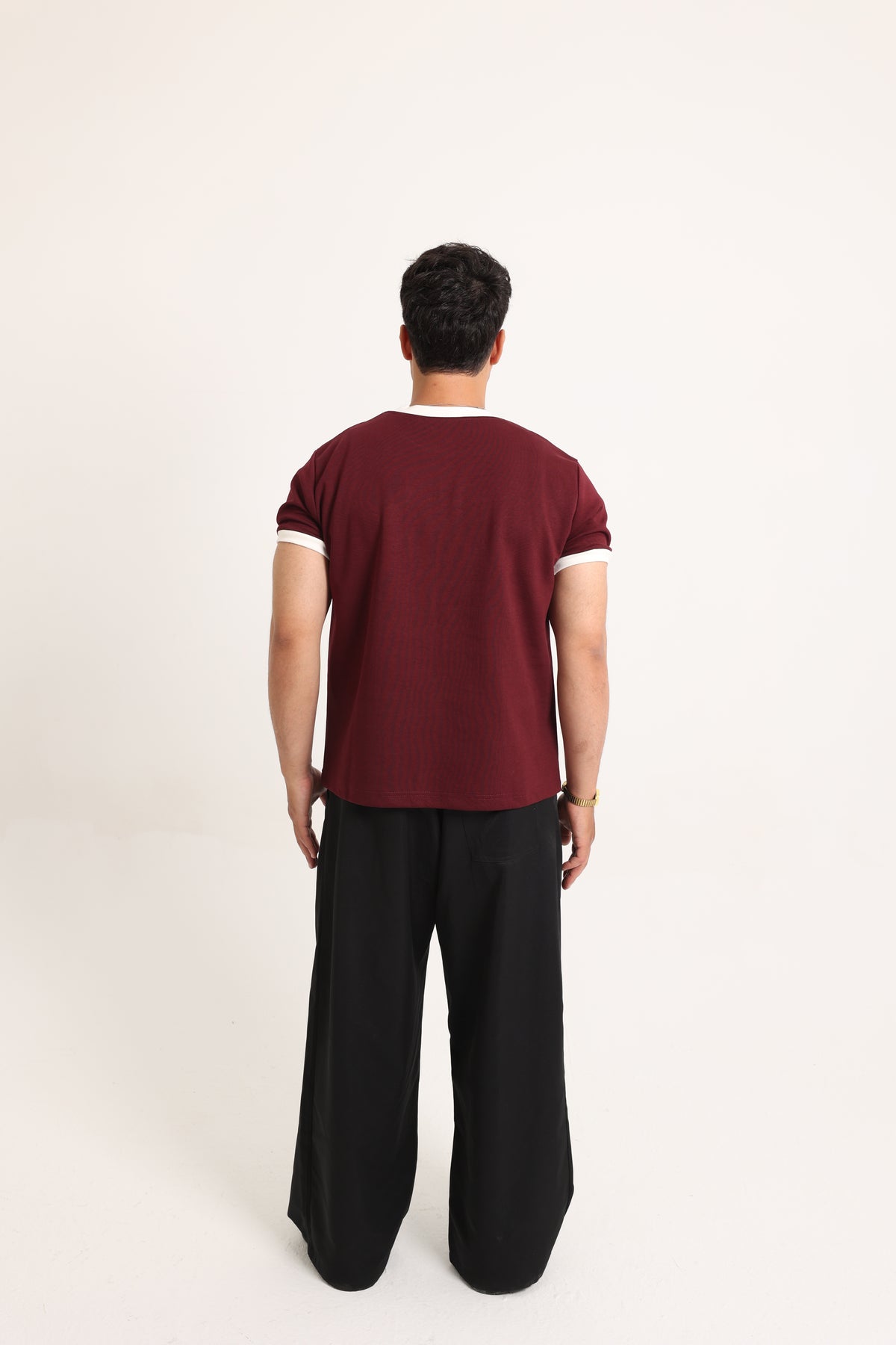 Ringer Tee Burgundy x White