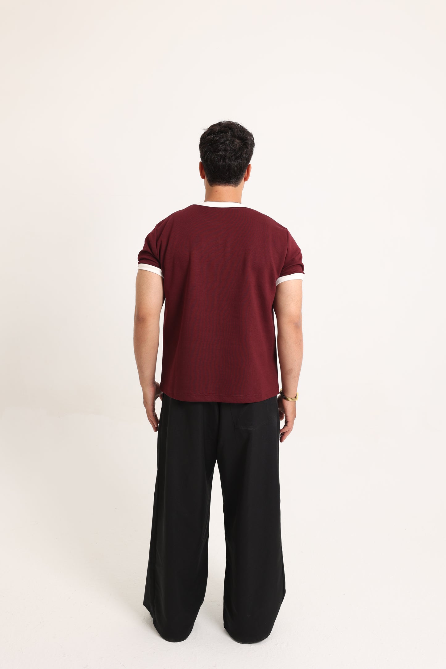 Ringer Tee Burgundy x White