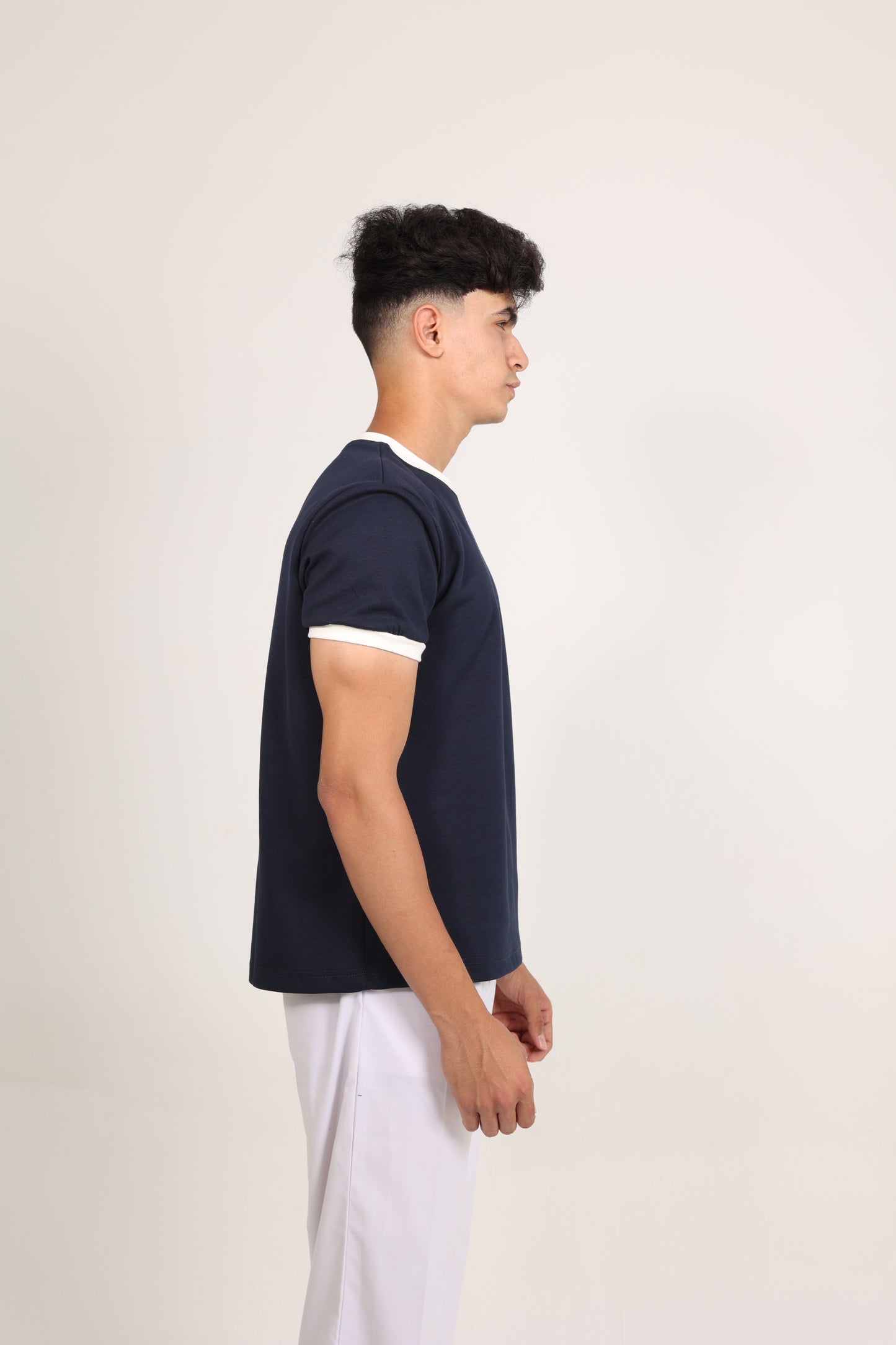 Ringer Tee Navy x White