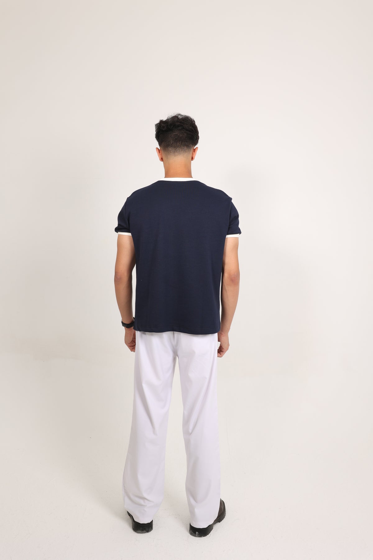 Ringer Tee Navy x White