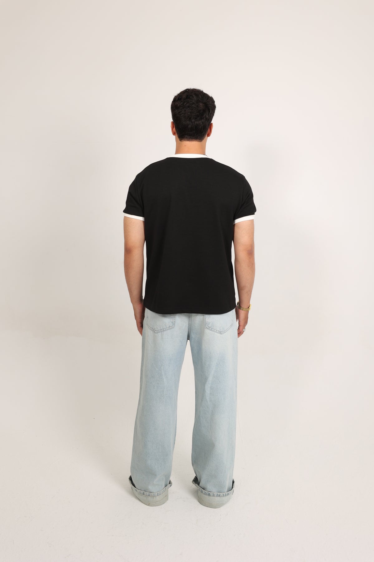 Ringer Tee black x White