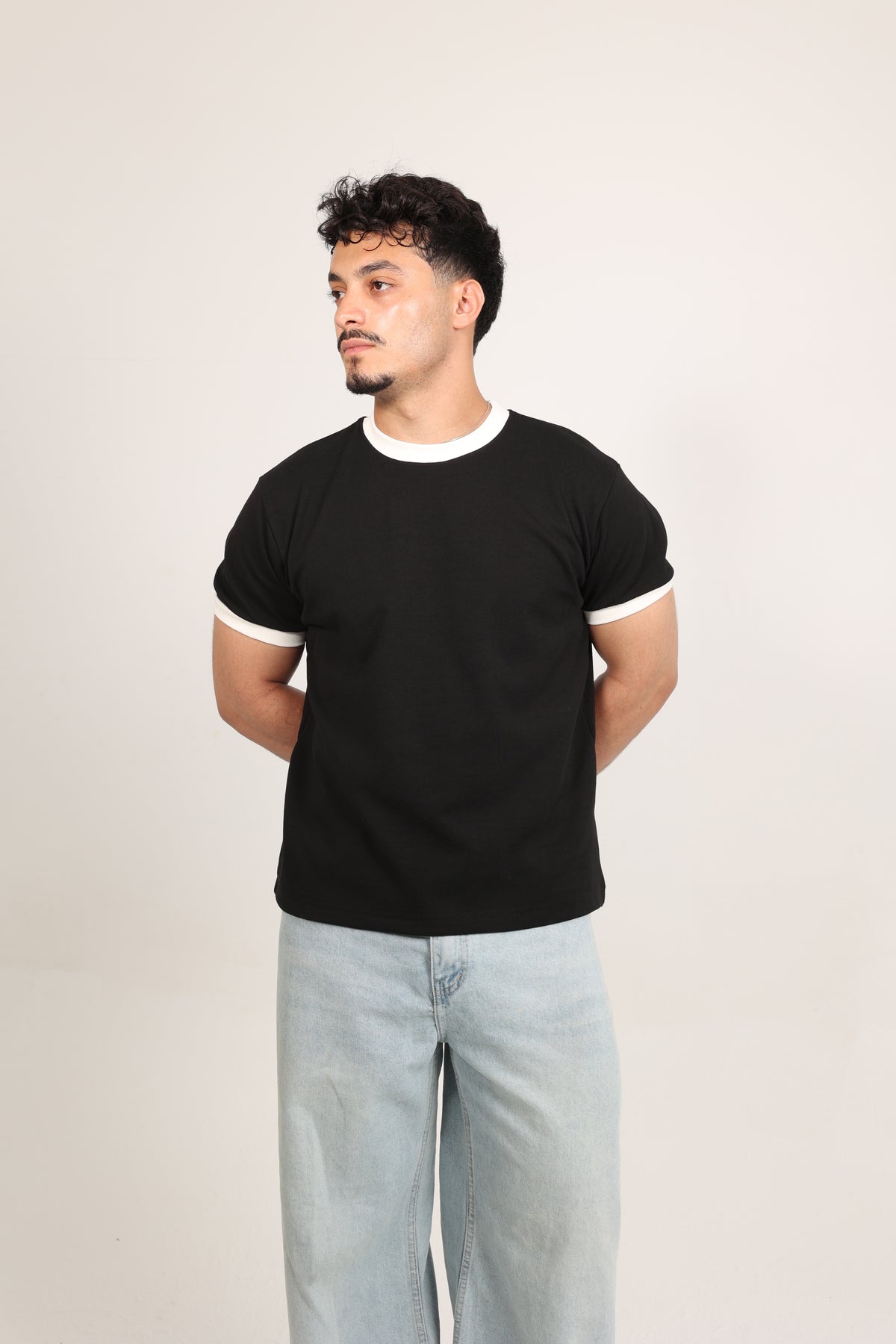 Ringer Tee Navy x White